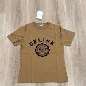 Celine Tan Short Sleeve Tee with Graphic Print